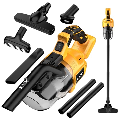 Cordless Vacuum for Dewalt 20V Battery, 5 in 1 Handheld Electric Vacuum Cleaner with 500W Powerful Motor, 46 CFM Portable Hand Vacuum with Filtration HEPA for Floor, Carpet, Car (Battery Not Included)