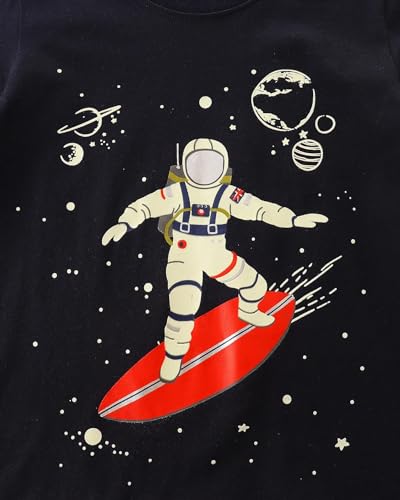 Meufam Unisex Kids Astronaut Planet Print Luminous Sweatshirts Long Sleeve Crewneck Pullover Winter Warm Shirt Blouse Tops3