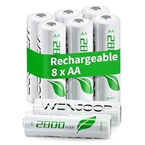 Rechargeable AA Batteries, 2800mAh High-Capacity, NiMH, Double A Battery, Long-Lasting, 8Pack AA Rechargeable Batteries for Household and Office Devices, Pre-Charged – 1.2V Low Self Discharge