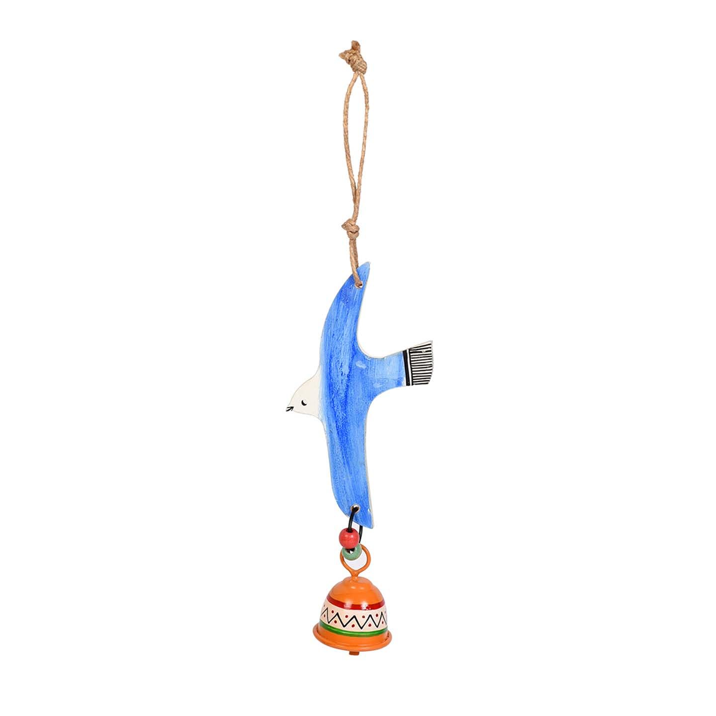 Aakriti Art Creations Blue Flying Bird Wind Chime with Metal Bell | Handmade Wooden & Metal Wind Chime | Matte Decorative Wind Chimes for Balcony, Garden & Home, Living Room & Gifting-image-43