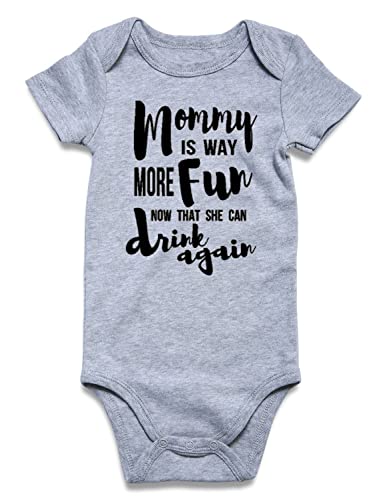 Image of UNICOMIDEA Baby Boy's Clothing Mommy Is Way More Fun Outfits For Newborn Cute Short Sleeves Baby Romper 0-3 Months Gender Neutral Baby Stuff Soft Cotton Newborn Girls Jumpsuit