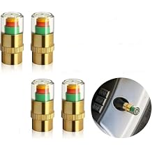 Tire Pressure Monitor Valve Caps, Copper Core Visual Pressure Alert Valve Stem Caps, 36 PSI 2.4 Bar Tire Pressure Indicator Caps, Universal for Car Motorcycle Bike Truck RV, 4 Pack