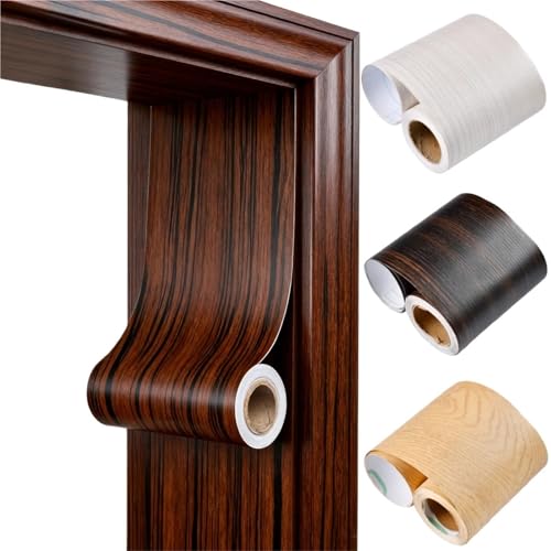 Cenefa adhesiva de madera PVC impermeable para pared de salón, rodapié de 5m x 15cm 3