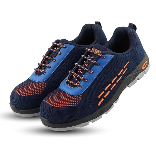 Image of FUEL Armour-1-DD Knitted Fabric Safety Shoes for Men Industrial PVC Double Density Sole, Steel Toe & Energy Absorption Shoe