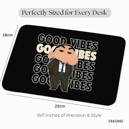 Image of Mouse Pad for Laptop & Desktop | 9x7 Inch Anti-Fray Stitched Edges | Non-Slip Rubber Base | Desk Setup Accessory for Students, Gamers & Professionals (Chinchan Vibes)