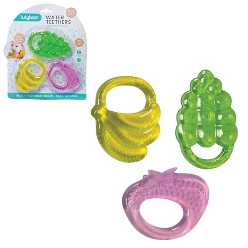 Teething Toys 6-12 Months - BPA Free Water Teething Fruits with Soft Edges Easy to Grasp for Sensory Development