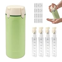 4 in 1 Travel Dispenser Bottle mit Skala und Etikett, Reiseflaschen Zum Befüllen for Shampoo Lotion Spülung Creme, Portable Leakproof Toiletries Container Set for Flights Gym Bag Weekends Away (Grün)