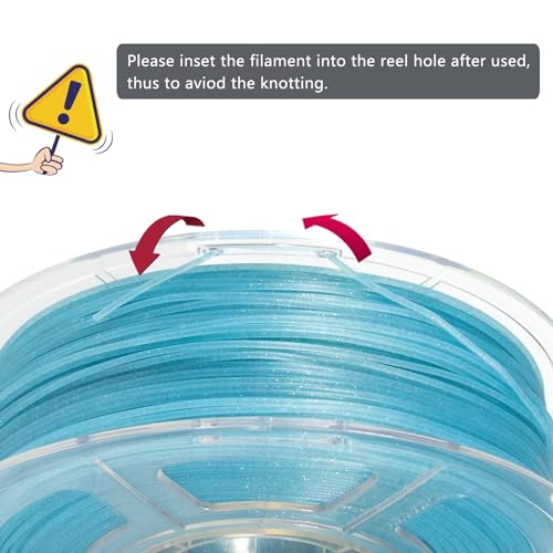 Image of iSANMATE Clear PLA 3D Printer Filament, Transparent Glitter Sky Blue PLA Filament 1.75 mm, 3D Printing Filament 1KG /2.2lb