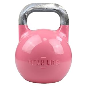 PRO Kettlebell Steel Competition 8kg. Rosa. Professionelle Kugelhantel. Wettkampfeinsatz. Große Bodenfläche. Legierter Stahl