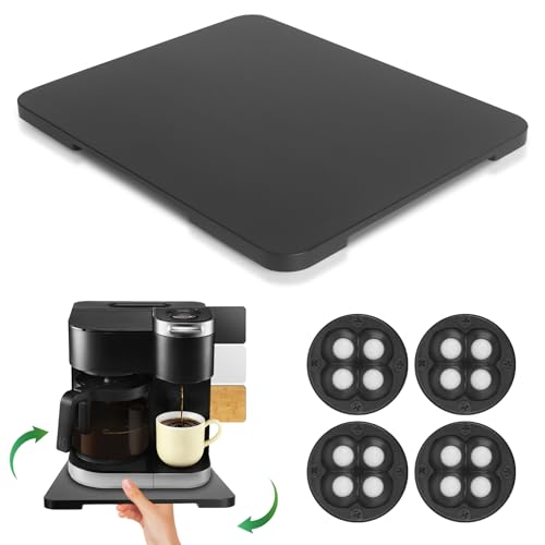 360Rolling Tray Bamboo Kitchen Appliance Slider for Coffee Maker Pot