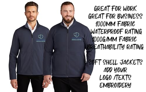 INK STITCH Men J901 Custom Embroidery Logo Texts Collective Soft Shell Zip Up Jackets3