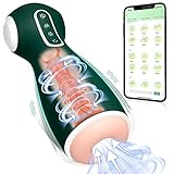 Upgraded Automatic Moaning Sucking Male Masturbator App Control, 9 Vibration Hands Free Electric Pocket Pussy w/ 9 Suction & 9 Grip Modes Blowjob Machine, 3D Male Stroker Toy, Adult Sex Toys for Men