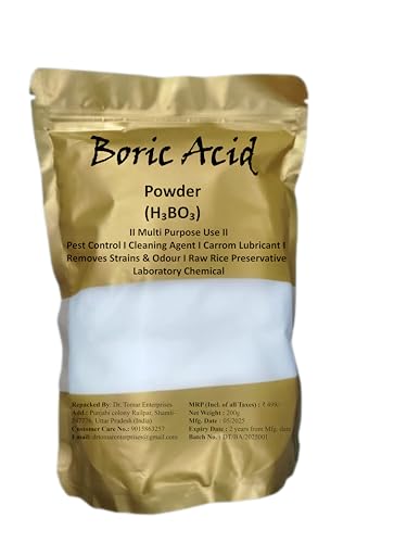 Azlok Boric Acid Powder 100 g for Cockroaches, Ant Repellent, Bed Bugs Killer, Carrom Board Powder, Rice Preservative, Kitchen Cleaner, Stain Remover, Industrial Cleaning Agent