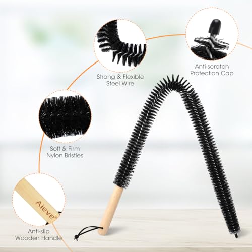 Aieve Radiator Cleaner Brush, Radiator Brushes for Cleaning, Long Flexible Radiator Duster with Wood Handle for Radiator (78CM) - Image 4