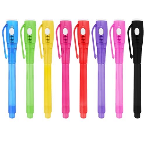 GUKAZH 8 PCS Invisible Ink Pen Spy Pens for Kids, Magic Markers for 6-13 Year Old Boys Girls Fun Outdoor Toys, Birthday Christmas Gift for Girls Boys Party Favors Toys