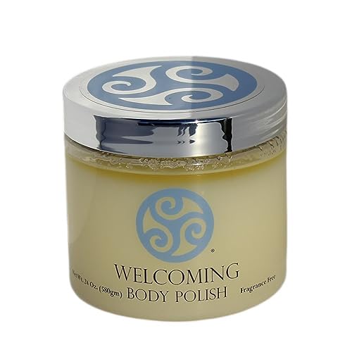 Trillium Unscented Body Polish - Welcoming Fragrance Free - Sensitive Skin - Natural Salt Scrub - 24 Oz