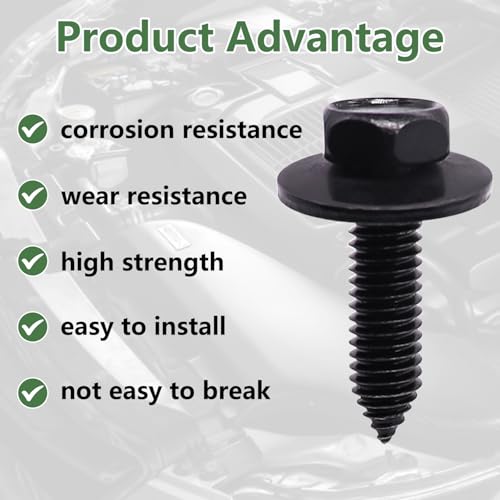 Image of 30Pcs Automotive Body Bolt & U-Nut Clips Kit, Multipurpose Fender Bolts Body Fastener Clips for Most Cars Bumper Engine Splash Shield