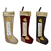 Cvhomedeco primitive rustic 16 inch hanging stockings with stitched messages live laugh love for christmas or home decor 3 assorted  urban country home decor