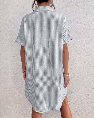 Image of Bsubseach Women Swimsuit Coverup Shirt Dress Button Down Bathing Suit Cover Up Beach Vacation Outfits