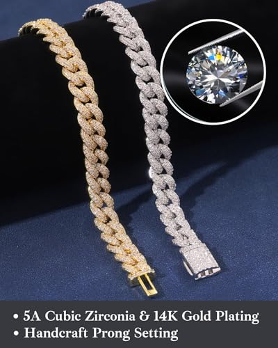 Pulsera Cuban Link LuxeFlex 7 pulgadas Oro miniatura 4