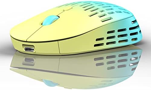 RAPIQUE Bluetooth Wireless Mouse, Dual Mode Rechargeable Silent Computer Mice with 2.4G Type C Receiver, USB C Cordless Mouse for MacBook, Laptop, iPad Pro, iMac, Chromebook, Tablet(Yellow to Cyan)