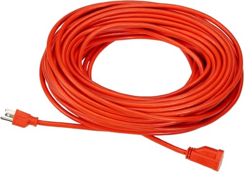 Image of Amazon Basics 100 Foot 3-Prong Vinyl Indoor /Outdoor Extension Cord - 10 Amps,1250 Watts,125 VAC - Orange,(Pack of 6)