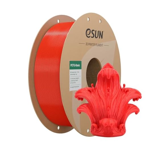 eSUN PETG Basic 3D Printer Filament 1.75mm, High Toughness & Glossy Finish Red PETG Filament, Dimensional Stable, 1kg (2.2lbs) Spool for FDM Printers