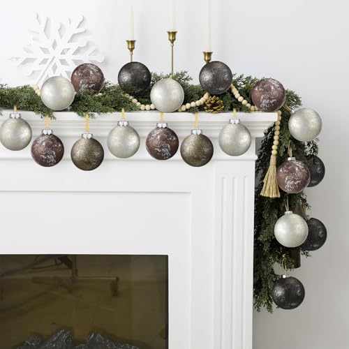 Boule métallique vintage tons terre pour déco de Noël rustique chic - 6