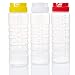 Produktbild Kerafactum Quetschflasche Squeeze Flasche Dosierflasche Saucenflasche | Ketchup Spender Soßenflaschen Pancake Bottle Mayo Senf | Plastik Quetschflaschen für Dicke Sauce Soßen Kopfflasche | 3 Mixed