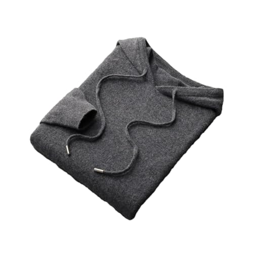 Rfmfkkg Men's Cashmere Sweater Ready-to-Wear Hooded Knitted Pullover Long Sleeved Casual Sports Jumper