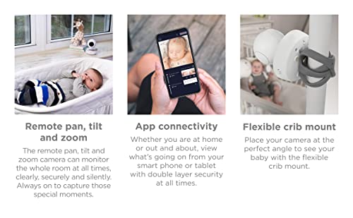Motorola Nursery VM855 - Vigilabebés con conexión Wi-Fi con aplicación y unidad para padres de 5 pulgadas, visión nocturna, temperatura y conversación bidireccional, 480p, Sólo movimiento - imagen 10