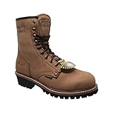 Ad Tec 9in Super Logger Leather Work Boots for Men - Steel Toe, Oil Resistant Lug Sole