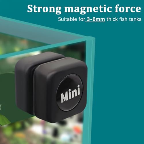 WOLMIK Aquarium Magnetbürste Aquariumreiniger 3 cm Mini-Fleckenschrubber Pads Aquariumreinigungswerkzeug für 3 mm bis 6 mm Dicke Aquarien bis zu 40 L (Nicht schwimmfähig)