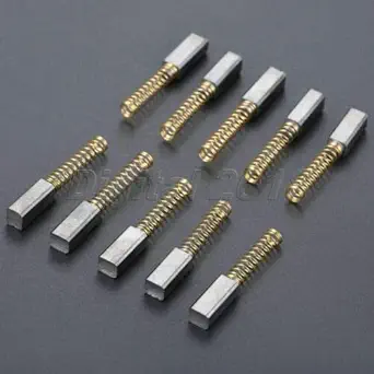 Bhavya Enterprises 10 Pcs Motor Carbon Brushes with Spring for Sewing Machine 18x4x4mm Accessory