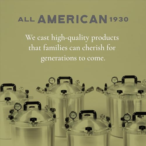 All American 1930: 10.5qt Pressure Cooker/Canner Plus (The 910) - Exclusive Metal-to-Metal Sealing System - Easy to Open & Close - Suitable for Gas, Electric, or Flat Top Stoves - Made in the USA