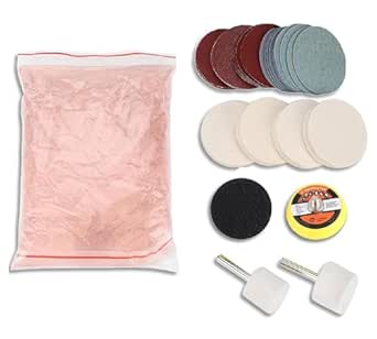 Glass Polishing Kit Windscreen Scratch Removal Set Ceric Dioxide Abrasive Discs Polish Pads for Removing Wiper Blade Damage Scuffs