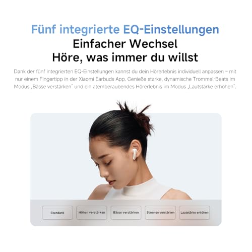 Xiaomi Redmi Buds 6 Active – In-Ear Kopfhörer, Bluetooth 5.4, bis zu 30 Stunden Akkulaufzeit, 14.2mm dynamischer Treiber, IPX4 Wasserschutz, Telefonat Rauschunterdrückung, Schwarz