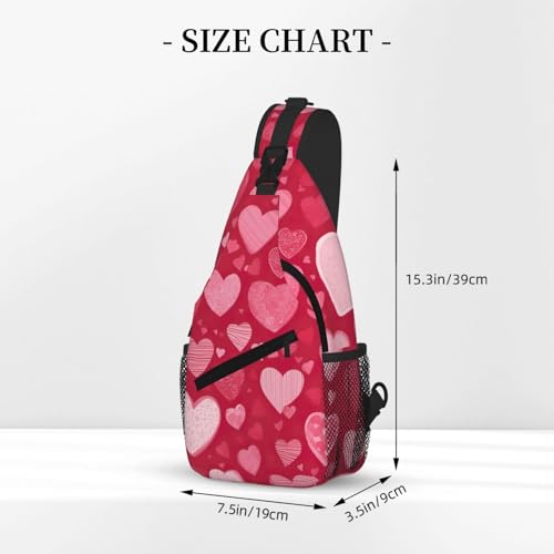 Valentine Day Printing Cross Chest Bag Diagonally Sling Backpack Crossbody Shoulder Bags Sling Travel Hiking Daypack3