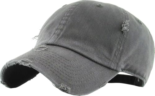 KBETHOS KBE-VINTAGE DGY Trucker Mesh Cotton Baseball Cap, Dark Gray