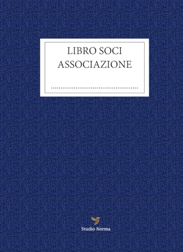 Libro Soci Associazione: Misura cm 21,59 x 29,69. Formato A4.Pagine 120, numerate. Carta di alta qualità, colore crema.