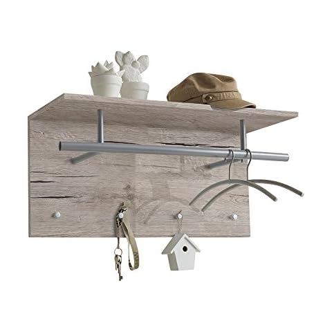 FMD Möbel, 441-001E Spot Wandgarderobe, Melaminharz beschichtete Spanplatte Cover