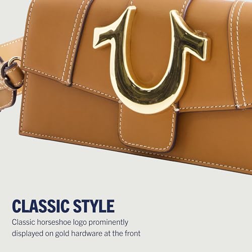 True Religion Women's Shoulder Bag Purse, Mini Flap Crossbody Handbag with Horseshoe Logo3