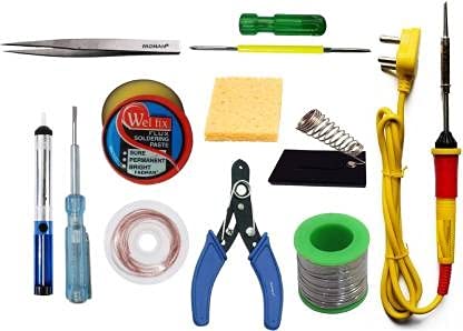 Image of 11-in-1 Professional 25 Watt Soldering Iron Kit Set - Ideal for Beginners and Intermediates, Complete Combo Pack for Versatile Soldering Tasks