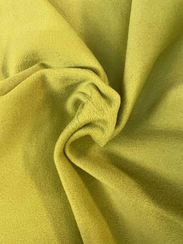 Italian Designer Cashmere Wool - Chartreuse Green - Fabric by The Yard