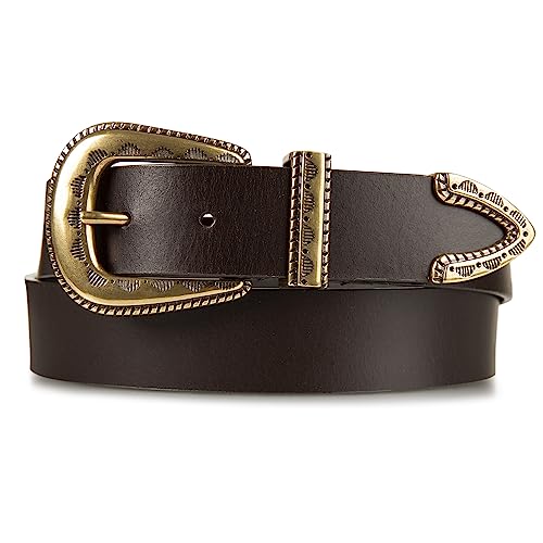 Image of Lucky Brand Women's Western Leather Belt | Classic | Fashion | Vintage | Buffalo Leather | Western-Inspired