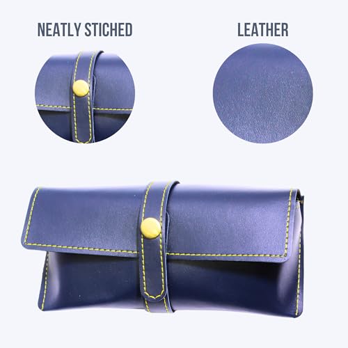 Image of Personalized Leather Goggle Cover | Custom Name | Unisex Faux Leather Eyewear Case with Button Closure | Travel-Friendly & Durable Sunglasses Holder for Men & Women