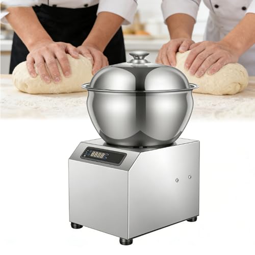 Amasadora Comercial De 1800 W Con Bandeja Desmontable - Preparación Rápida De Masa En 15 Min, Temporizador De 30 Min, Mezcla Bidireccional Hacia Adelante Y Hacia Atrás | Para Panadería,5kg