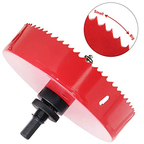 Image of Luomorgo 155mm /6.1 inch inch Hole Saw, 1 1 /4 inch Cutting Depth HSS Bi-Metal Hole Cutter for Wood Cornhole Boards Plastic Drywall & Metal Sheet