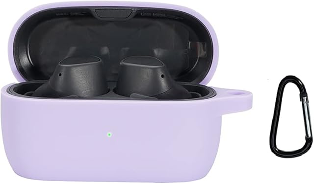 BOLUO Case for Jabra Elite 3 TWS with Keychain, Silicone Anti-fall Earphone Cover Skins Pounch,Protective Cover Shockproof Shell for Jabra Elite 3 TWS Wireless Bluetooth Earphone (purple)