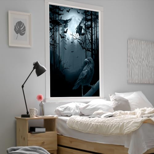 Vinilo para ventana Rustic Gothic Full Moon Crows 17.7x23.6 in miniatura 4